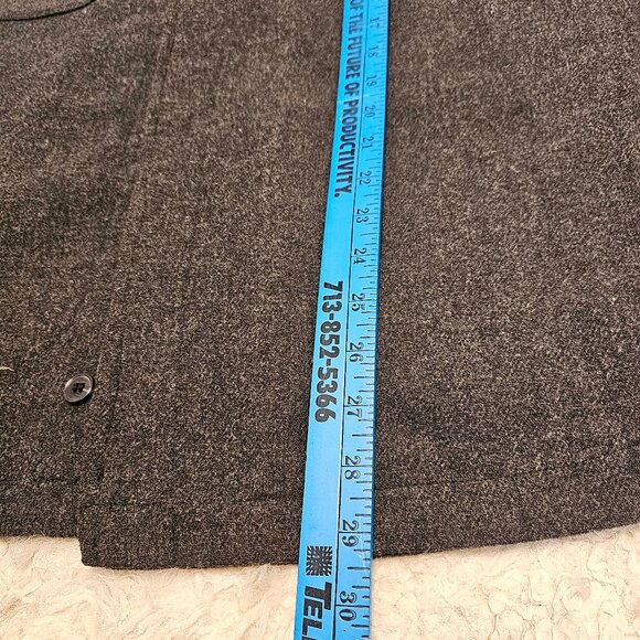 Jason Bolden Man's Charcoal Dark Gray Wool Blend Buttons Up Shirt Size XL - Picture 5 of 8